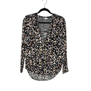 BeachLunchLounge Multi color Patterned Dots split Neck Top size Small